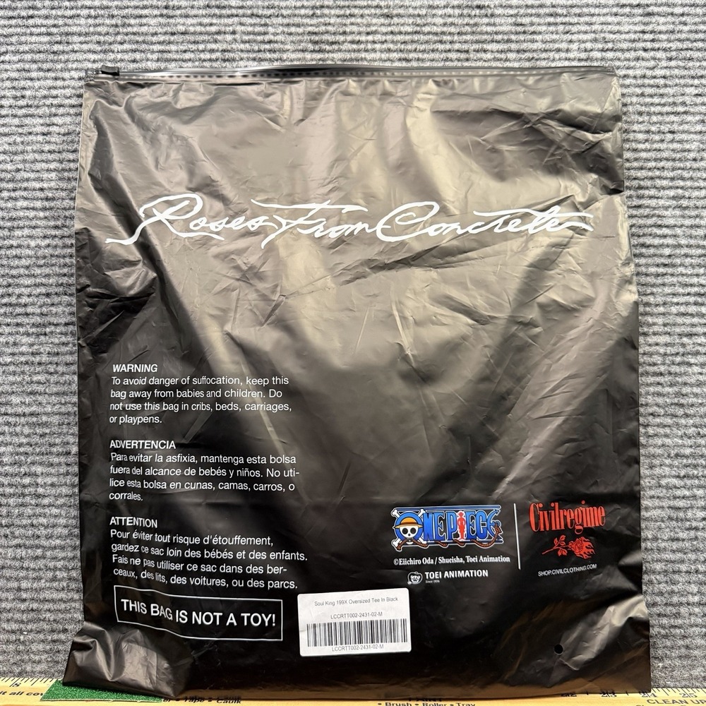 Civilregime x One Piece Brook Soul King 199X Oversized Tee Medium Black Sold Out - Picture 6 of 6